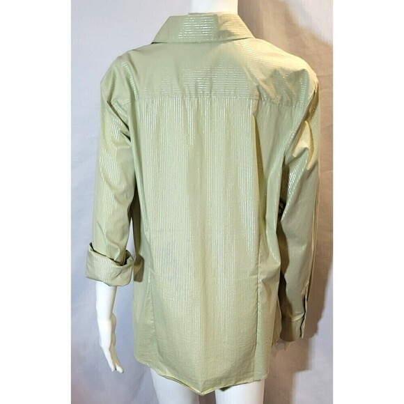 Chico's Light Green Long Sleeve Blouse Top Size 3 or L - Picture 4 of 10